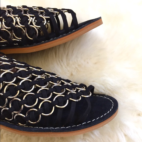 Musse & Cloud Monnie Ring Caged Flat Suede Sandals - Picture 5 of 7